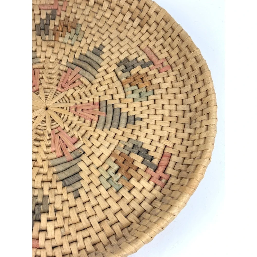 Vintage Southwestern Hand Woven Coil Basket Bowl‎ Native Style Wall Decor 16